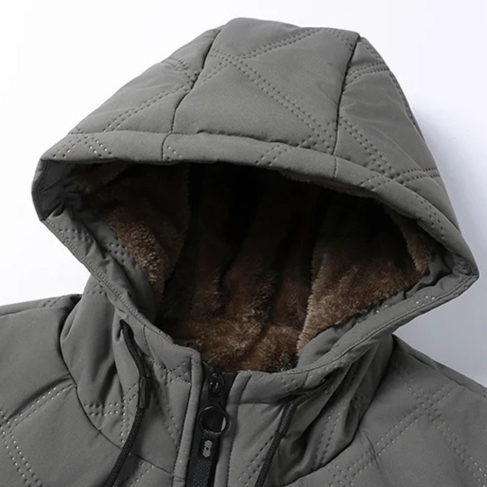 Klyne Men’s Quilted Jacket – Diamond-Quilted Fleece-Lined Winter Jacket