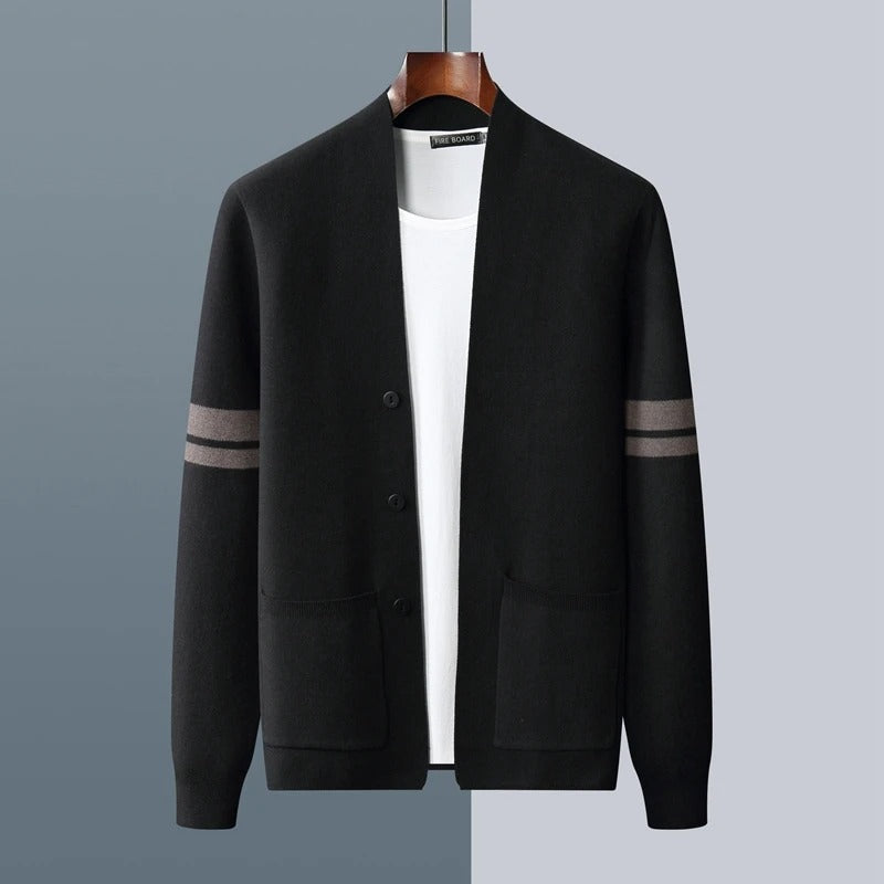 Lorenzo Men’s Merino Wool Cardigan – Lightweight Button-Up Knit Cardigan