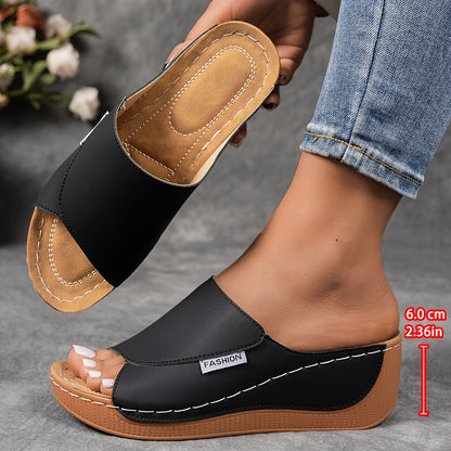Sakura Women’s Wedge Sandals – Cushioned Slip-On Design with Arch Support