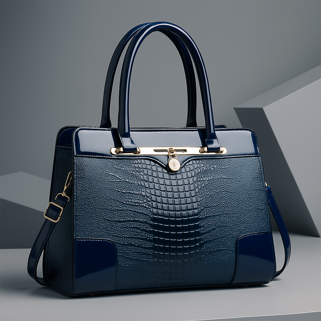 Martina Women’s Handbag – Croc-Embossed Structured Leather Bag