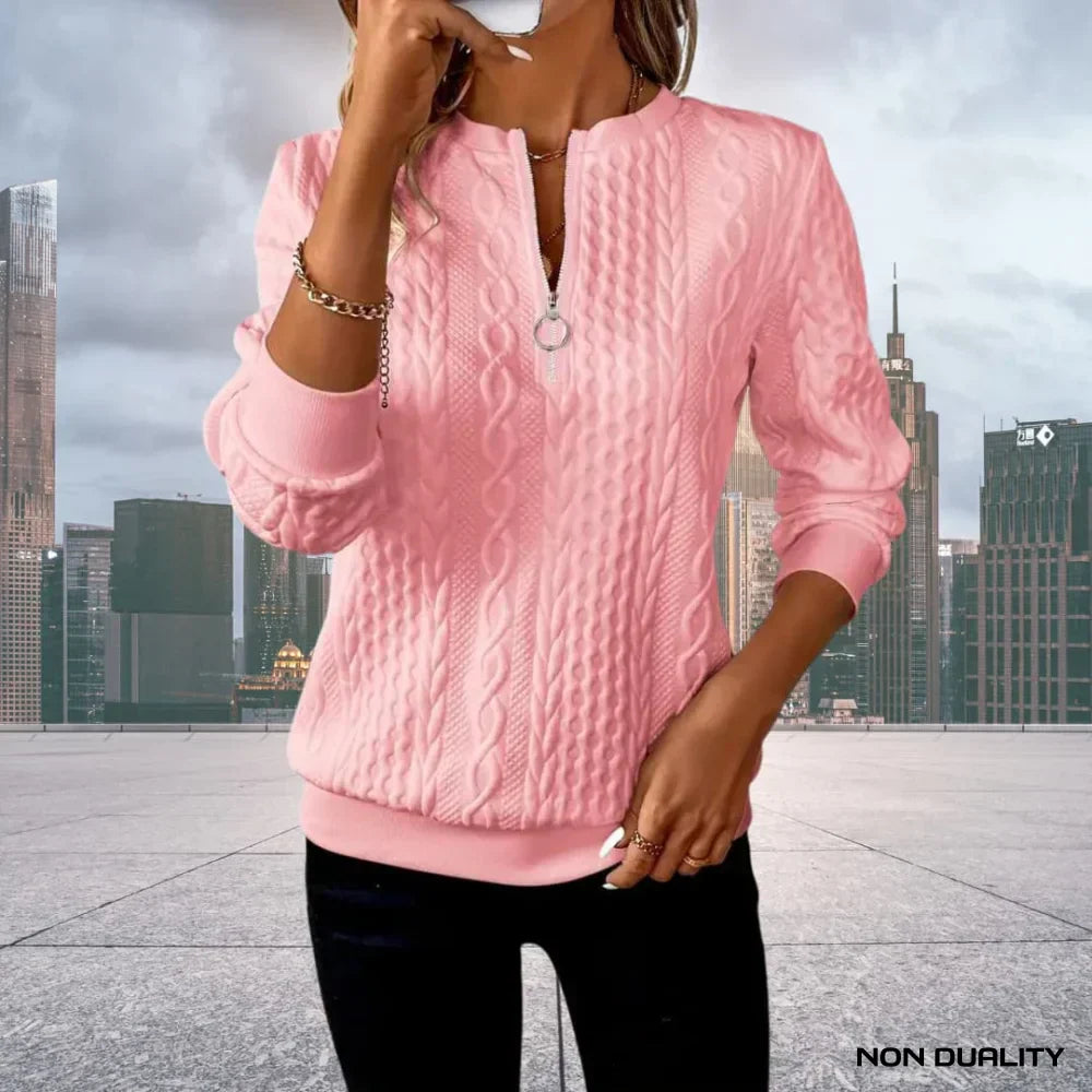 Kylie Half Zip Sweater – Half Zip Knit Pullover with Relaxed Fit