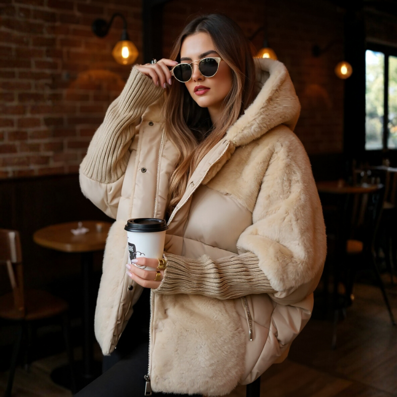 sabrina Women’s Cotton Parka – Faux Fur Trim & Lightweight Insulated Design