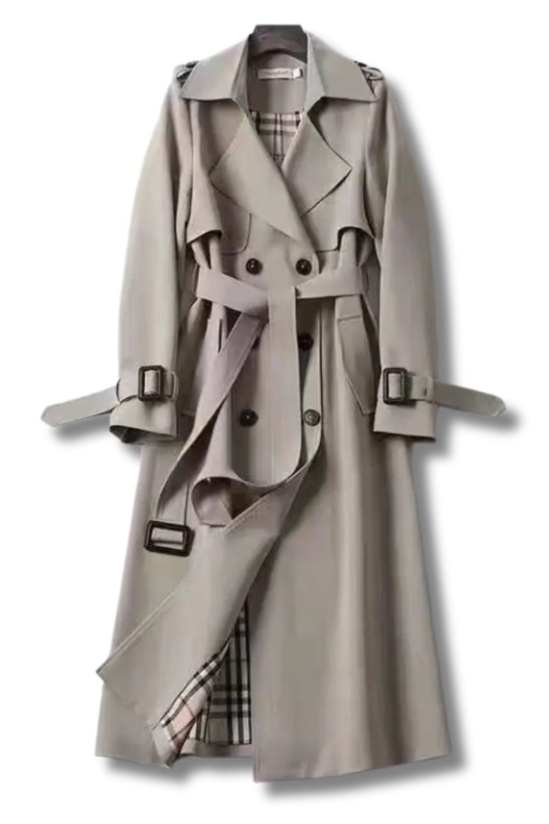 Hillary Women’s Trench Coat – Breathable Tailored Classic Belted Coat