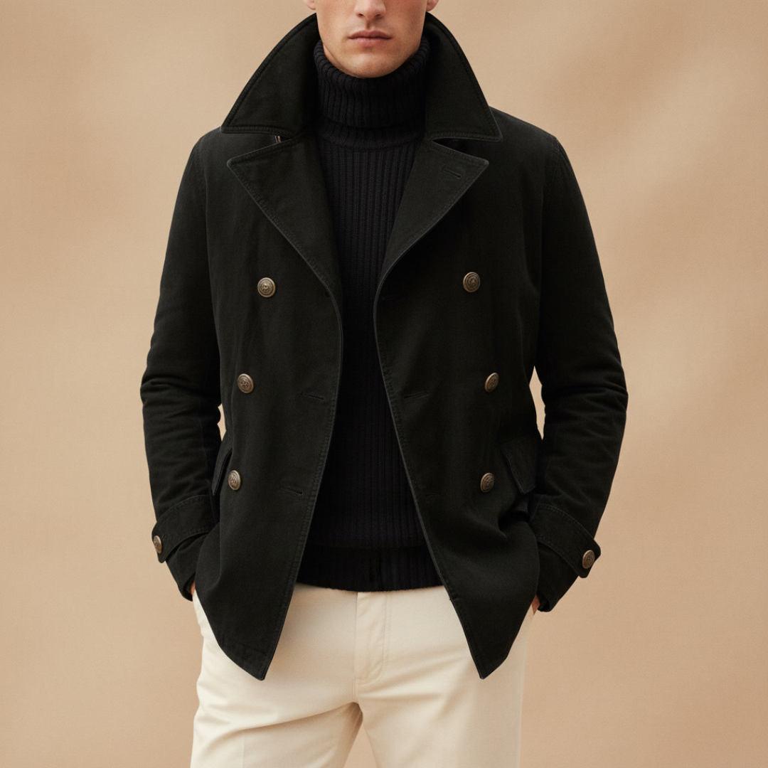 Skylar Men’s Double-Breasted Jacket – Relaxed Stretchy Italian Tailoring