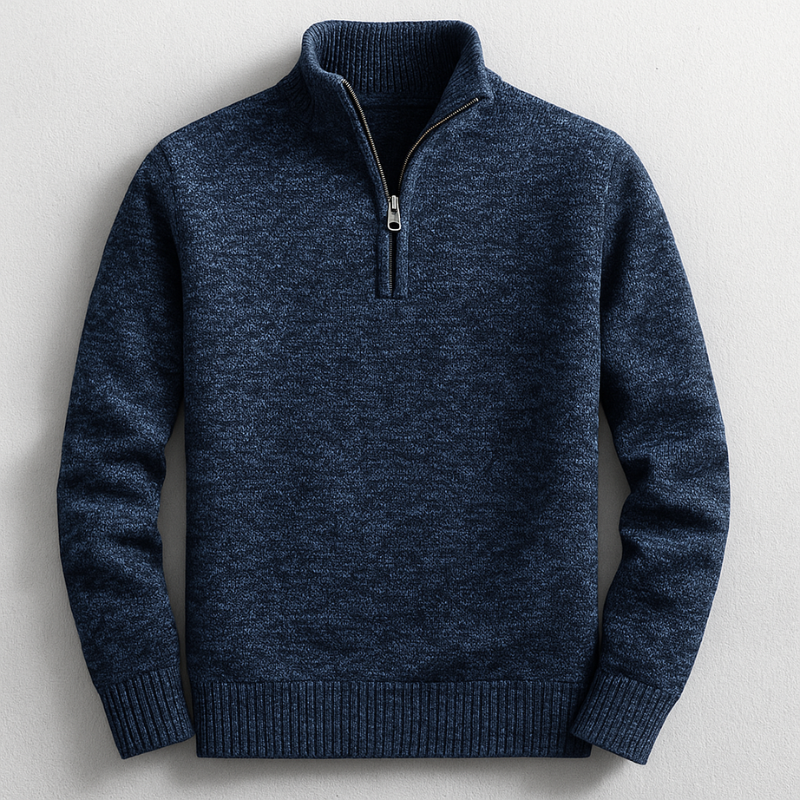 Ethan Men’s Quarter-Zip Sweater – Relaxed Fit Soft Cotton Knit Pullover