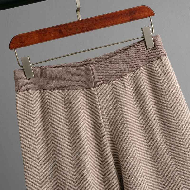 Adeline Women’s Knit Set – Premium Chevron Cotton-Blend Outfit Set