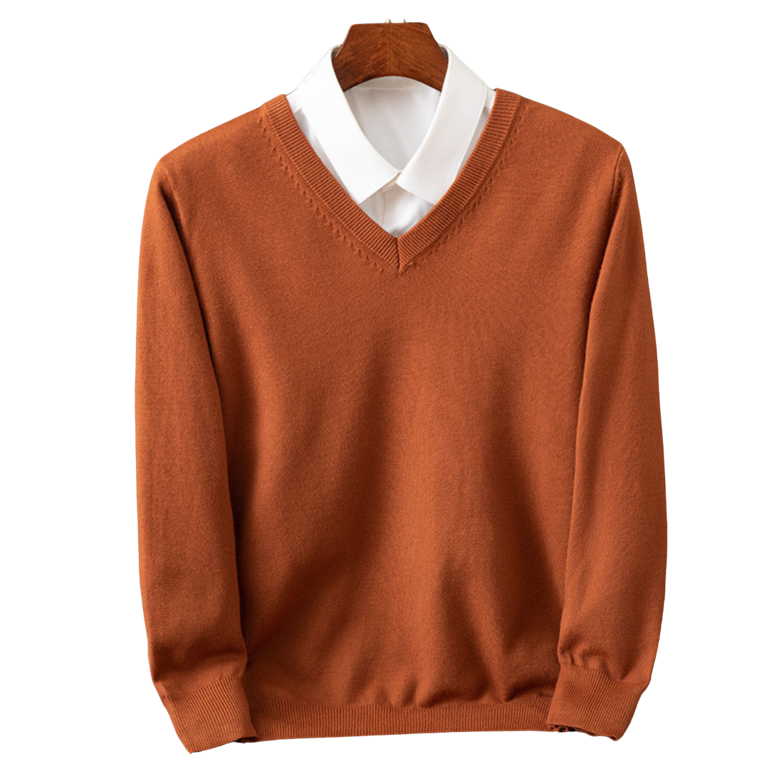Kenji Men’s Jumper - Lightweight Soft V-Neck Knit Sweater