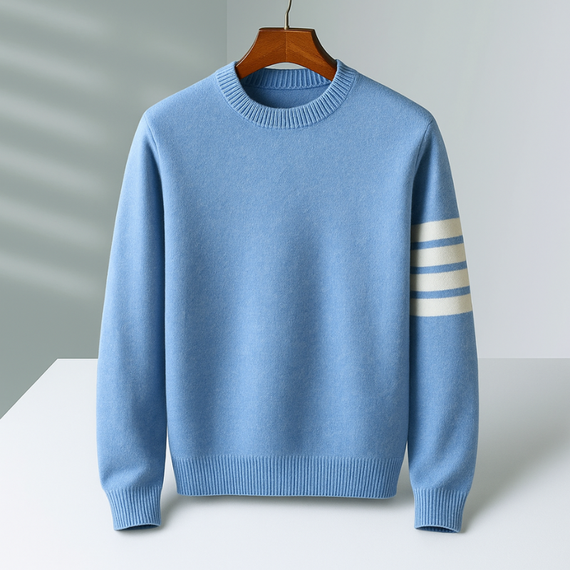 Eduard Men's Knit Sweater – Striped Wool-Blend Pullover