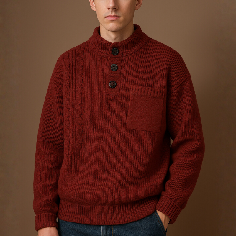 Camilo Men’s Sweater – Soft Wool-Blend O-Neck Men's Jumper