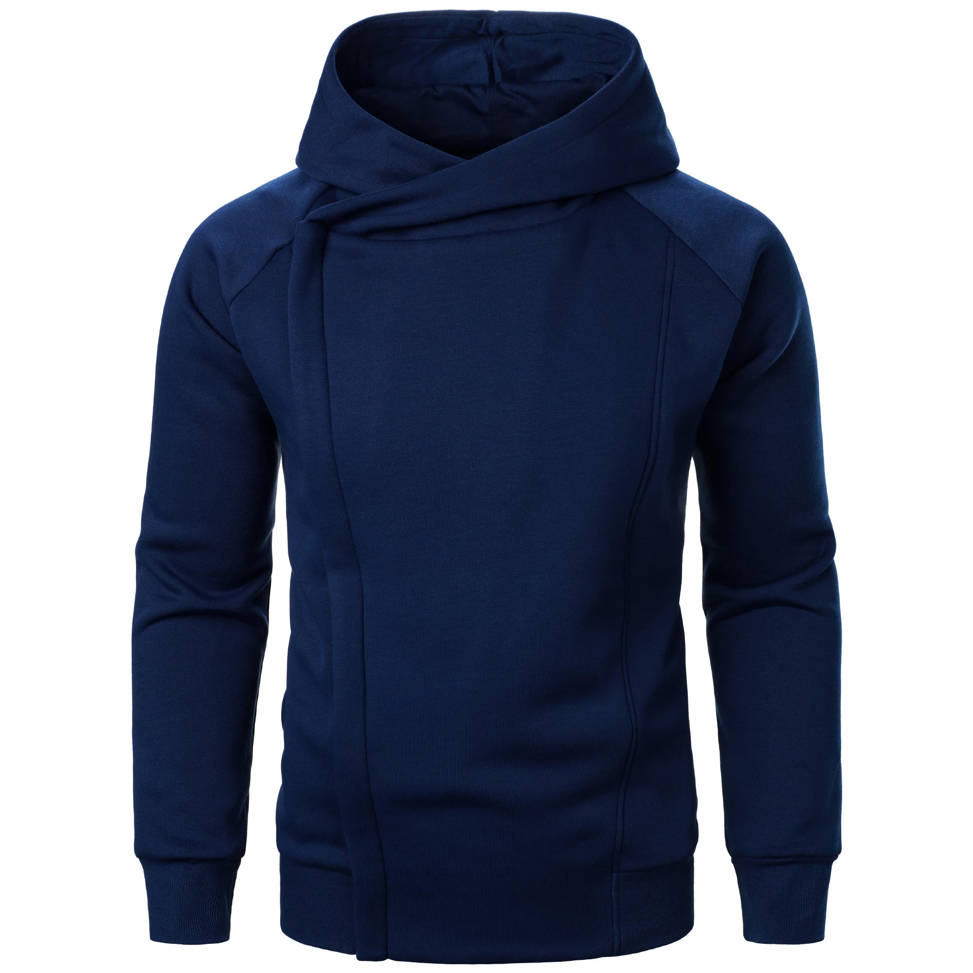 Brion Men’s Zip Up Hoodie – Asymmetric Crossover Fleece Hoodie
