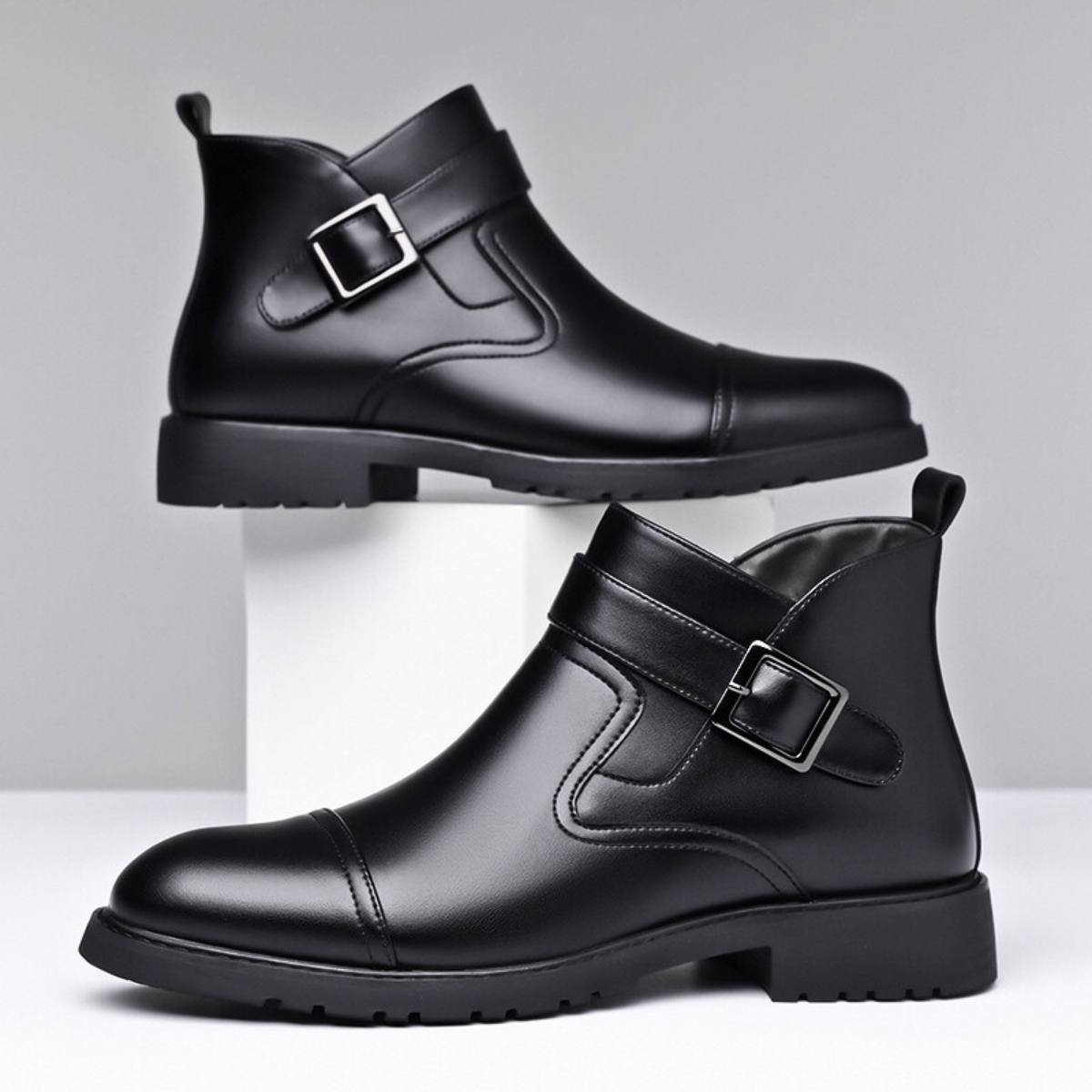 Archie Men’s Buckle Strap Ankle Boots
