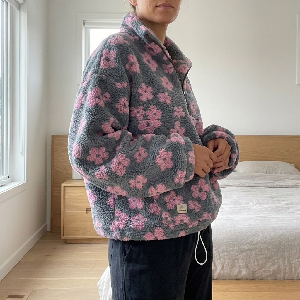 Margarita Women’s Sweater – Plush Fleece Floral Design
