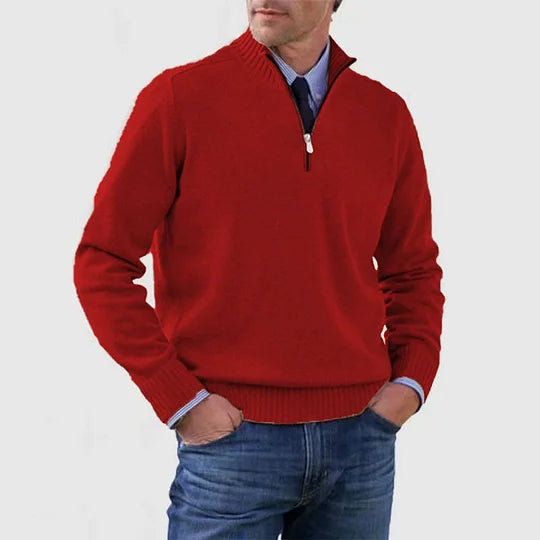 Ellison Men’s Half-Zip Knit Sweater – Tailored Fit Soft Breathable Pullover