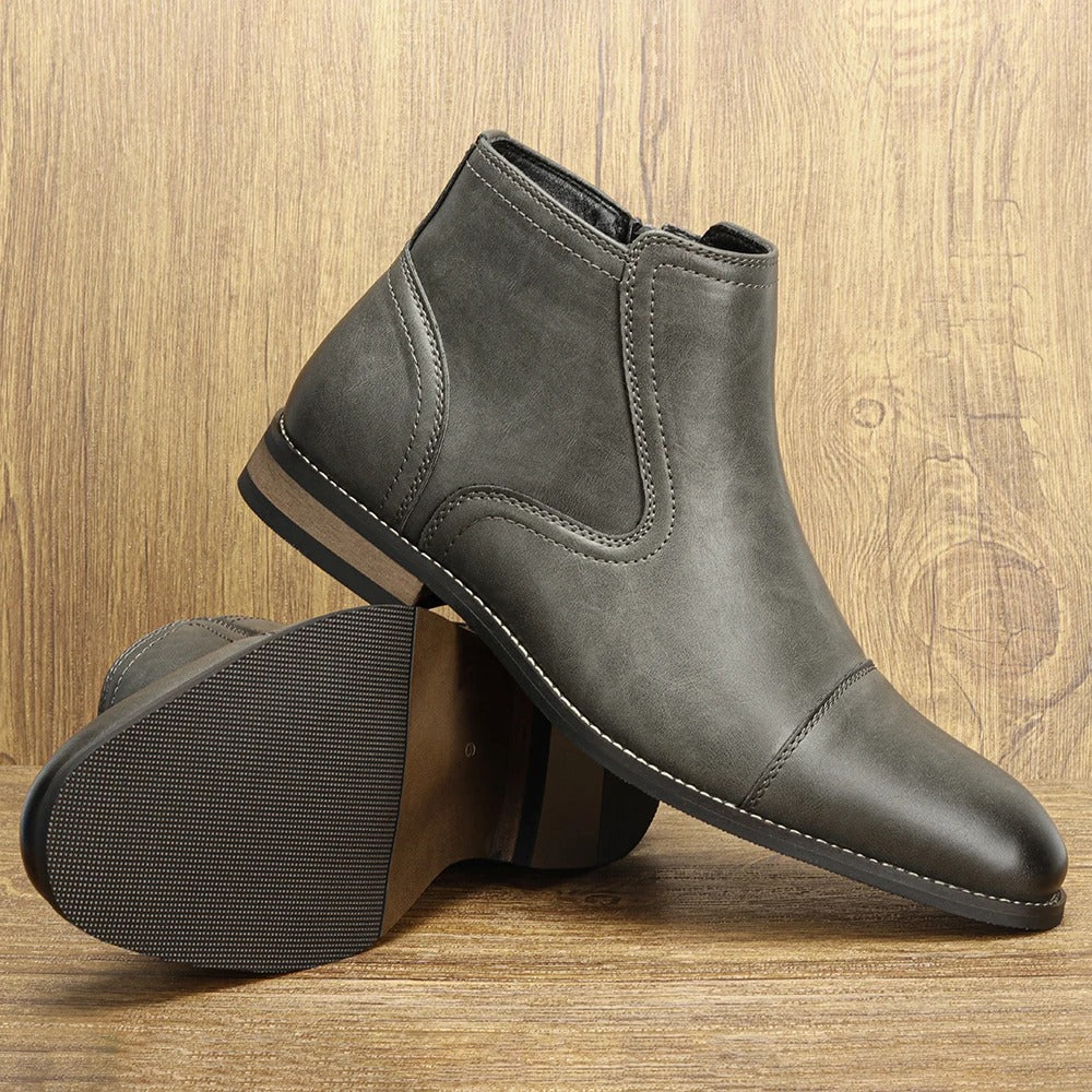 Marriot Men’s Chelsea Boots – Leather Chelsea Boots with Side Zip