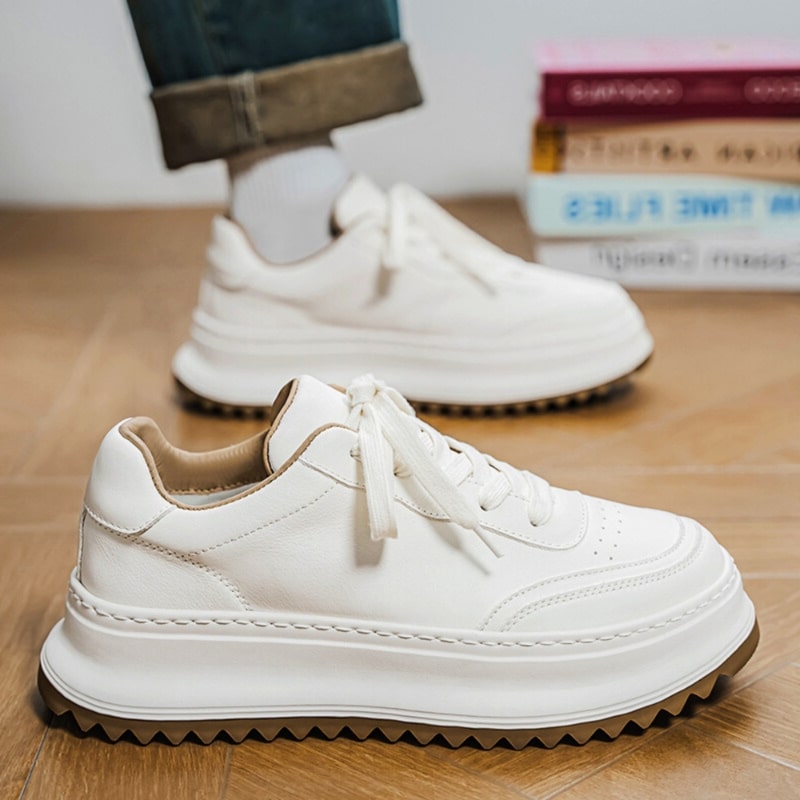 Arthur Men’s Trainers - Leather Lace-Up Comfort Casual Shoes