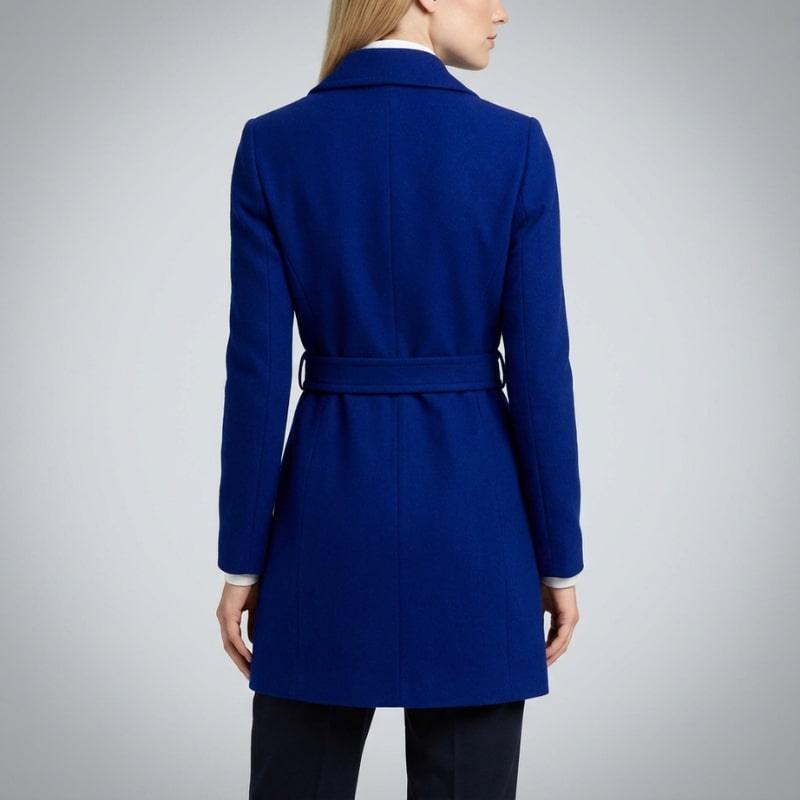 Keisha Women’s Trench Coat – Tailored Wool Blend Double-Breasted Coat