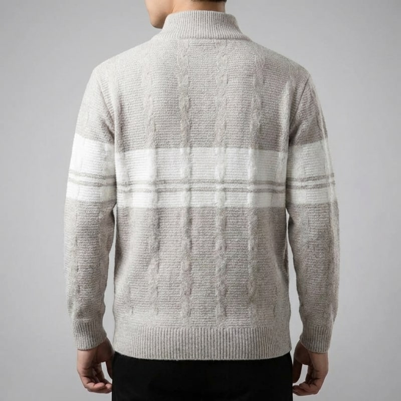 Montclair Men’s Quarter-Zip Sweater – Textured Knit Jumper