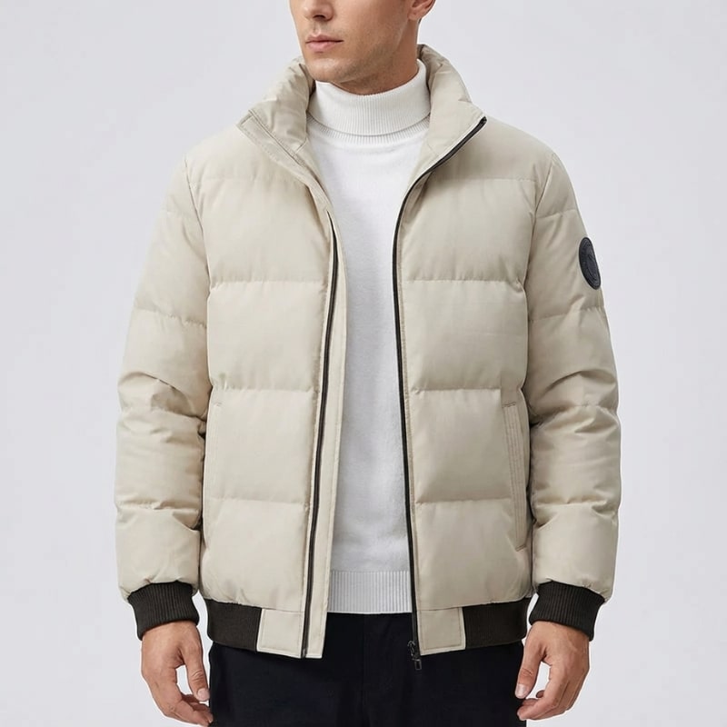 Ronie Men’s Puffer Jacket – Insulated Winter Jacket with Ribbed Trim