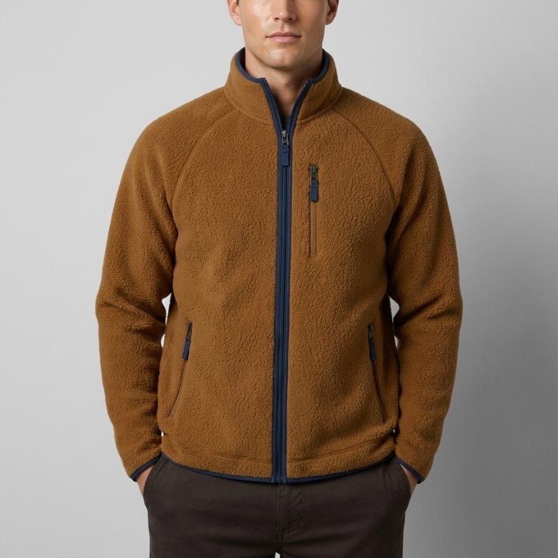 Luigi Men’s Fleece Jacket – High-Pile Sherpa Jacket
