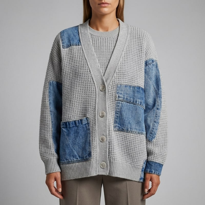 Vespera Women’s Cardigan –  Textured Knit Button Down Cardigan
