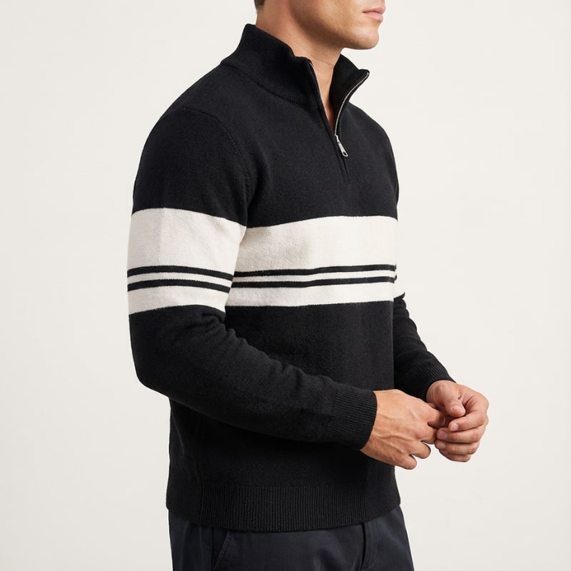Montclair Men’s Quarter-Zip Sweater – Textured Knit Jumper