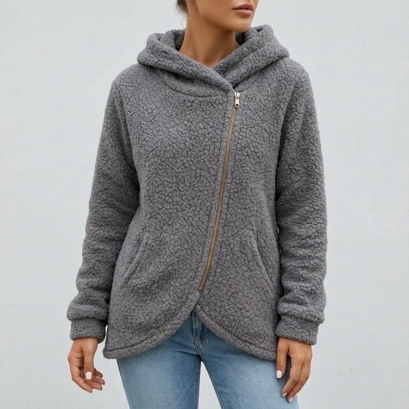 Xanthe Women’s Jacket –  Relaxed Fit Angled Zip-Up Jacket