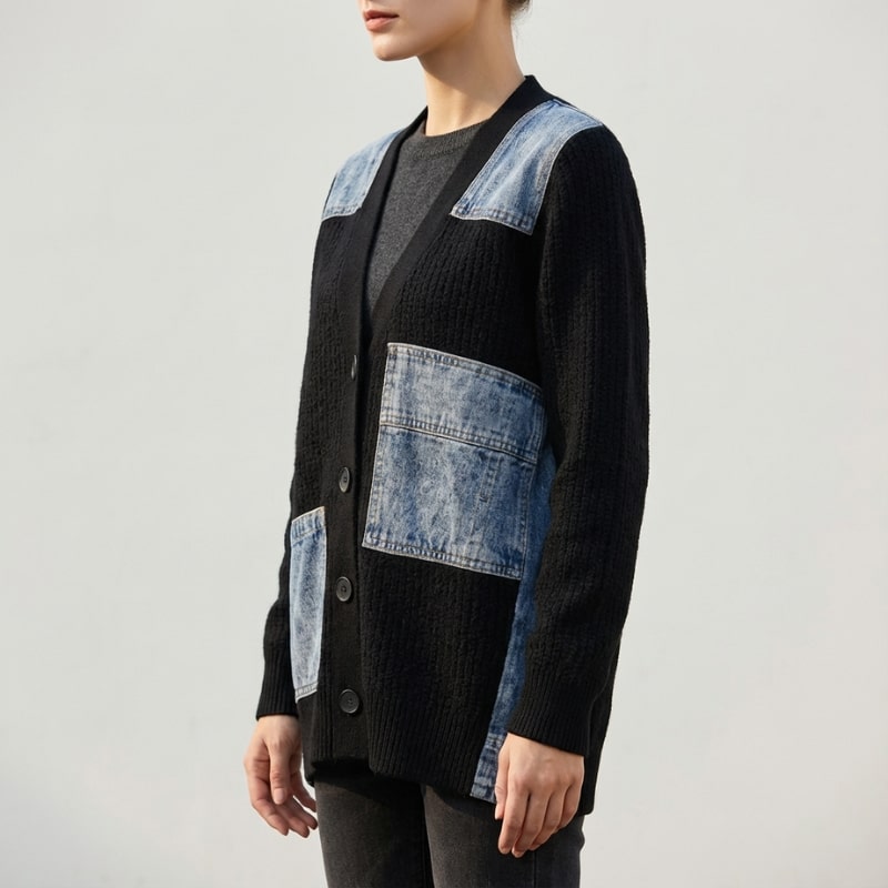 Vespera Women’s Cardigan –  Textured Knit Button Down Cardigan