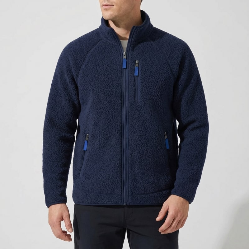Luigi Men’s Fleece Jacket – High-Pile Sherpa Jacket