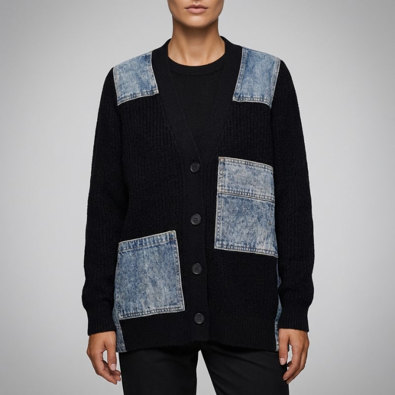 Vespera Women’s Cardigan –  Textured Knit Button Down Cardigan