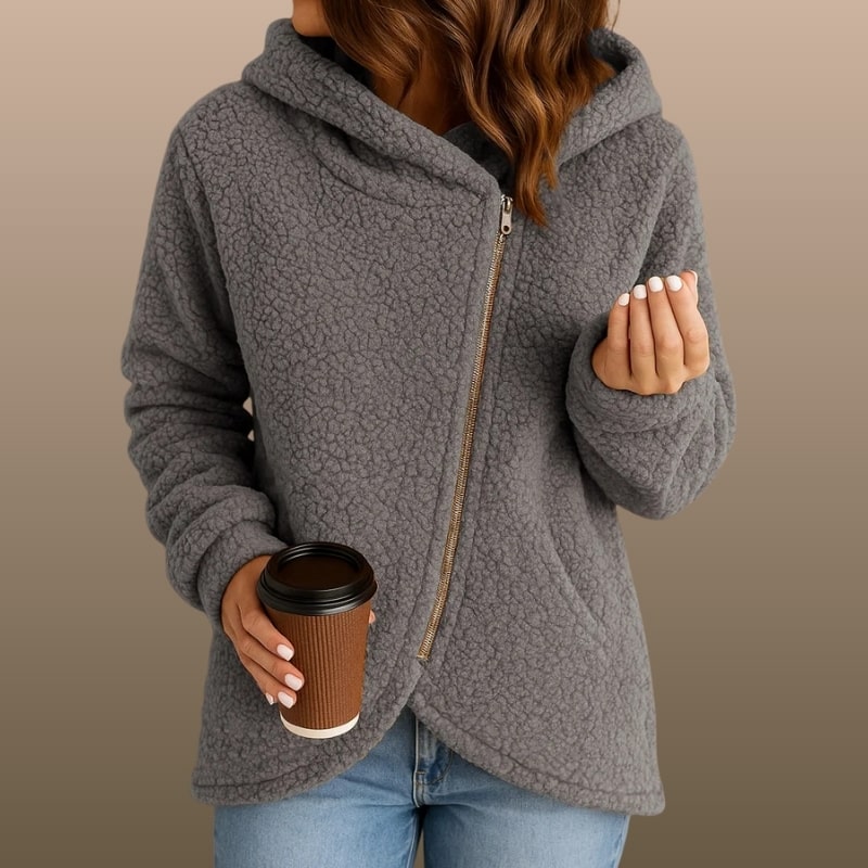 Xanthe Women’s Jacket –  Relaxed Fit Angled Zip-Up Jacket
