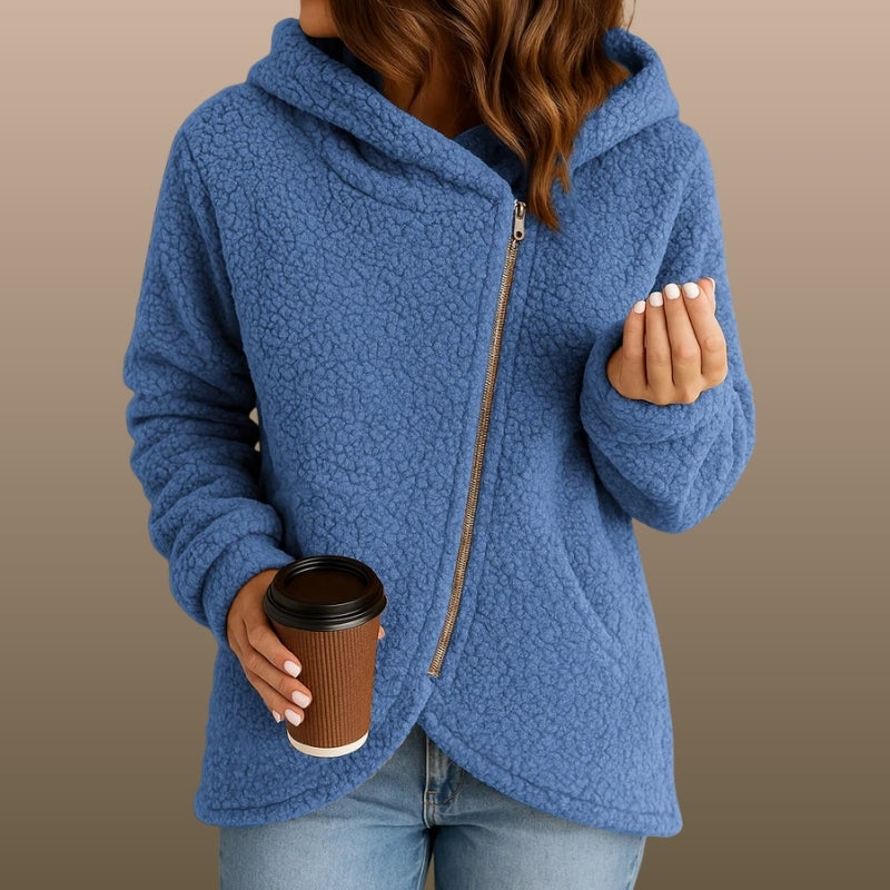 Xanthe Women’s Jacket –  Relaxed Fit Angled Zip-Up Jacket