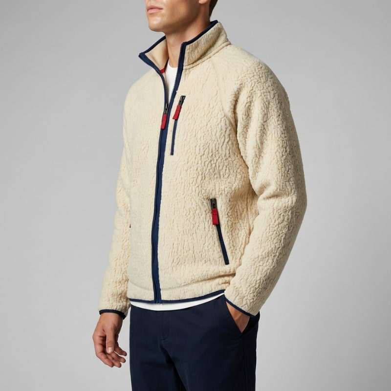 Luigi Men’s Fleece Jacket – High-Pile Sherpa Jacket