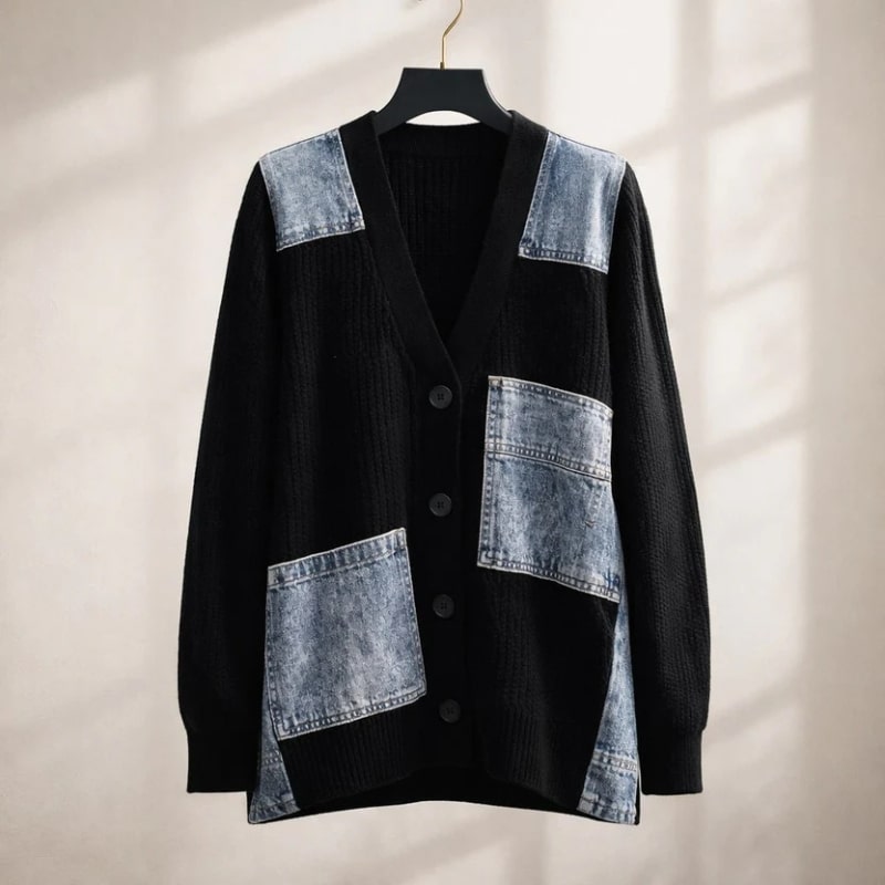 Vespera Women’s Cardigan –  Textured Knit Button Down Cardigan