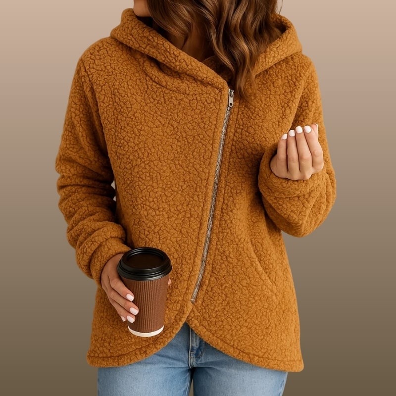 Xanthe Women’s Jacket –  Relaxed Fit Angled Zip-Up Jacket