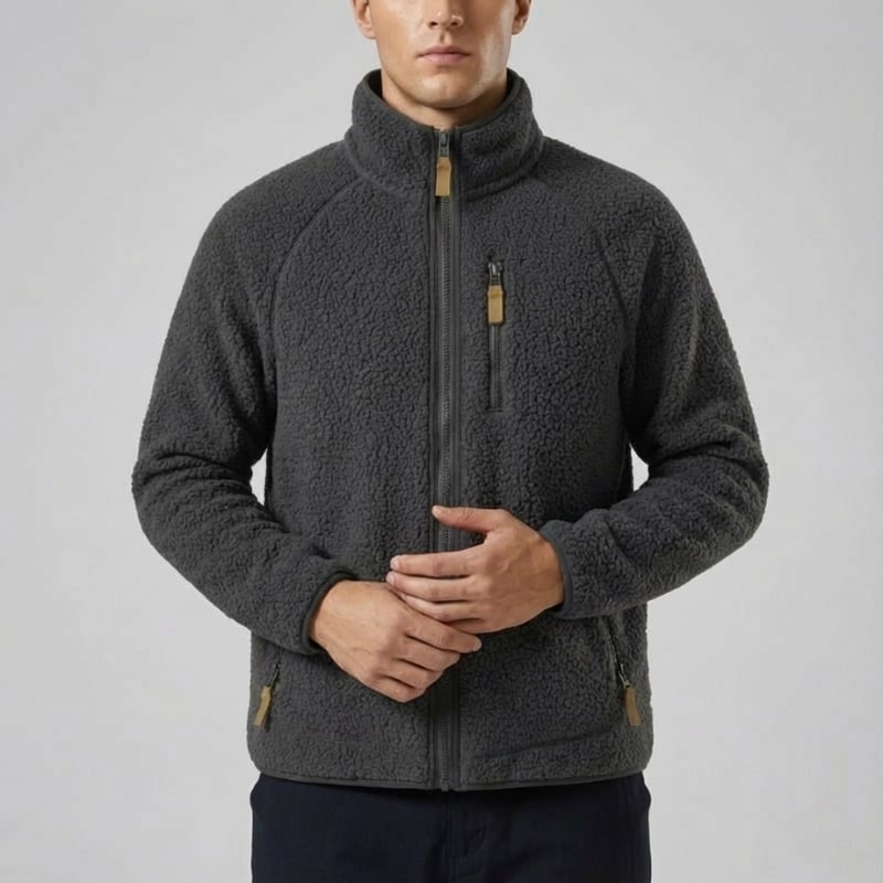 Luigi Men’s Fleece Jacket – High-Pile Sherpa Jacket