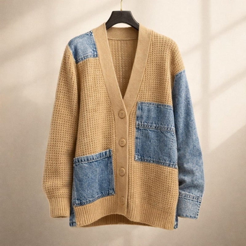 Vespera Women’s Cardigan –  Textured Knit Button Down Cardigan