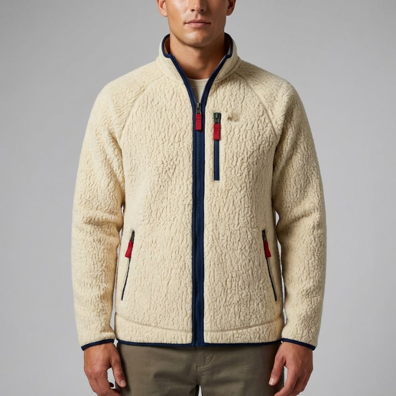 Luigi Men’s Fleece Jacket – High-Pile Sherpa Jacket