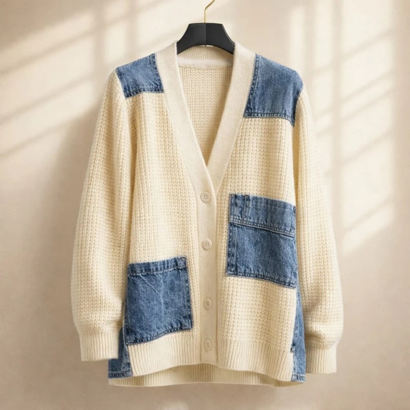 Vespera Women’s Cardigan –  Textured Knit Button Down Cardigan