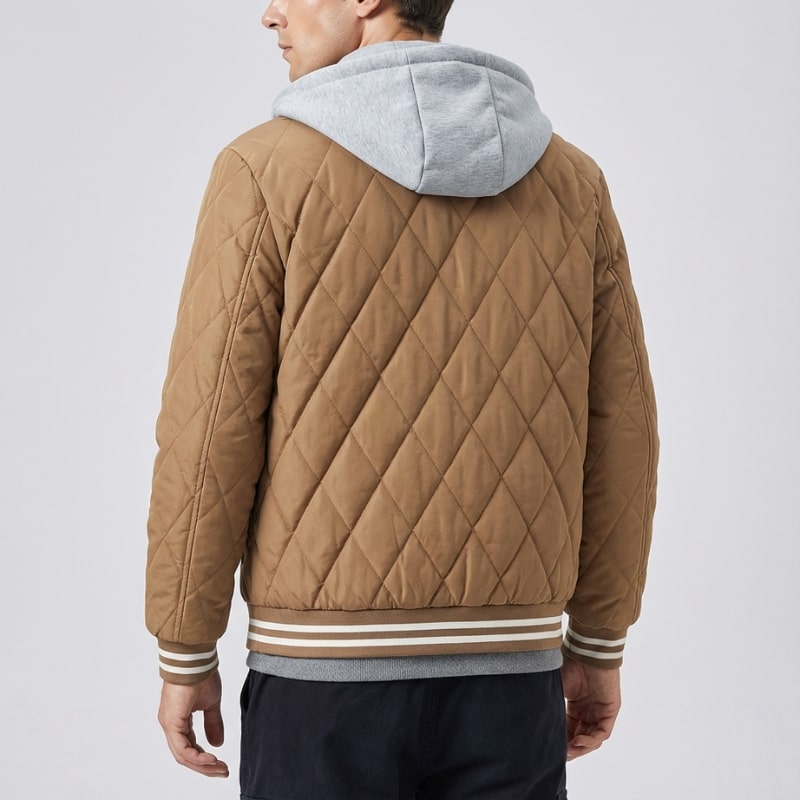 Jaime Men's Quilted Hooded Jacket – Regular Fit Cotton Padded Jacket