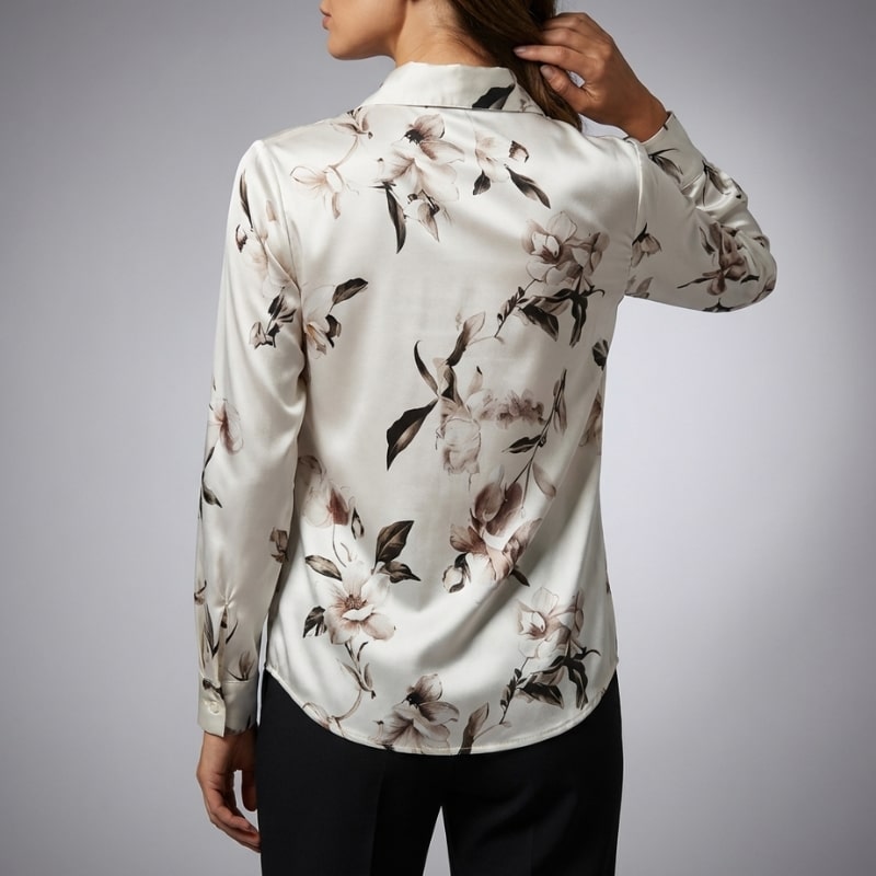 Emma Women’s Blouse – Floral Lightweight Long Sleeve Shirt