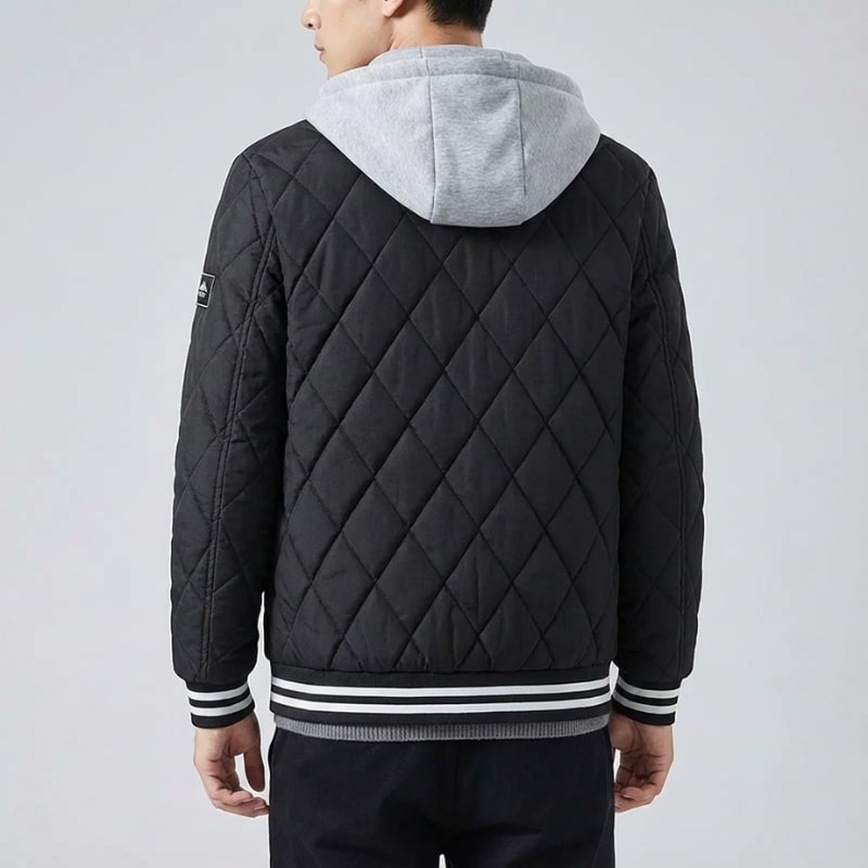 Jaime Men's Quilted Hooded Jacket – Regular Fit Cotton Padded Jacket