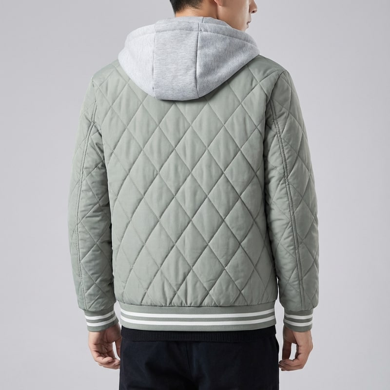 Jaime Men's Quilted Hooded Jacket – Regular Fit Cotton Padded Jacket