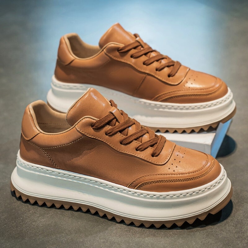 Arthur Men’s Trainers - Leather Lace-Up Comfort Casual Shoes