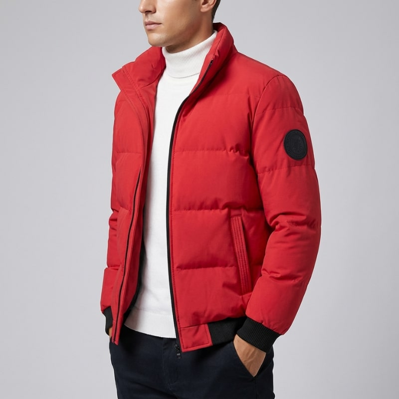 Ronie Men’s Puffer Jacket – Insulated Winter Jacket with Ribbed Trim