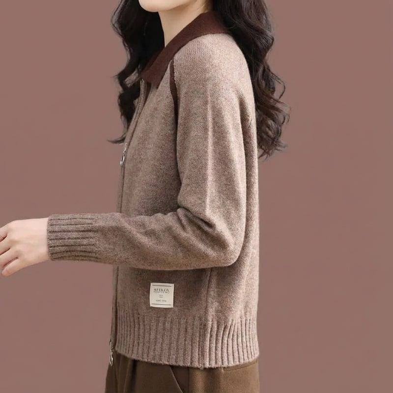 Keanna Women’s Sweater – Soft Stretch Knit Full Zip Sweater