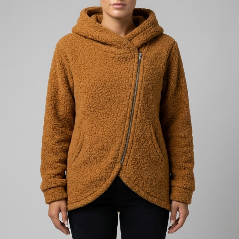 Xanthe Women’s Jacket –  Relaxed Fit Angled Zip-Up Jacket