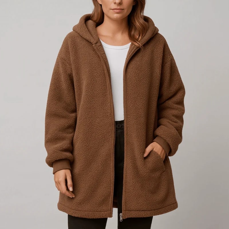 Amahle Women’s Teddy Coat – Plush Fleece Jacket