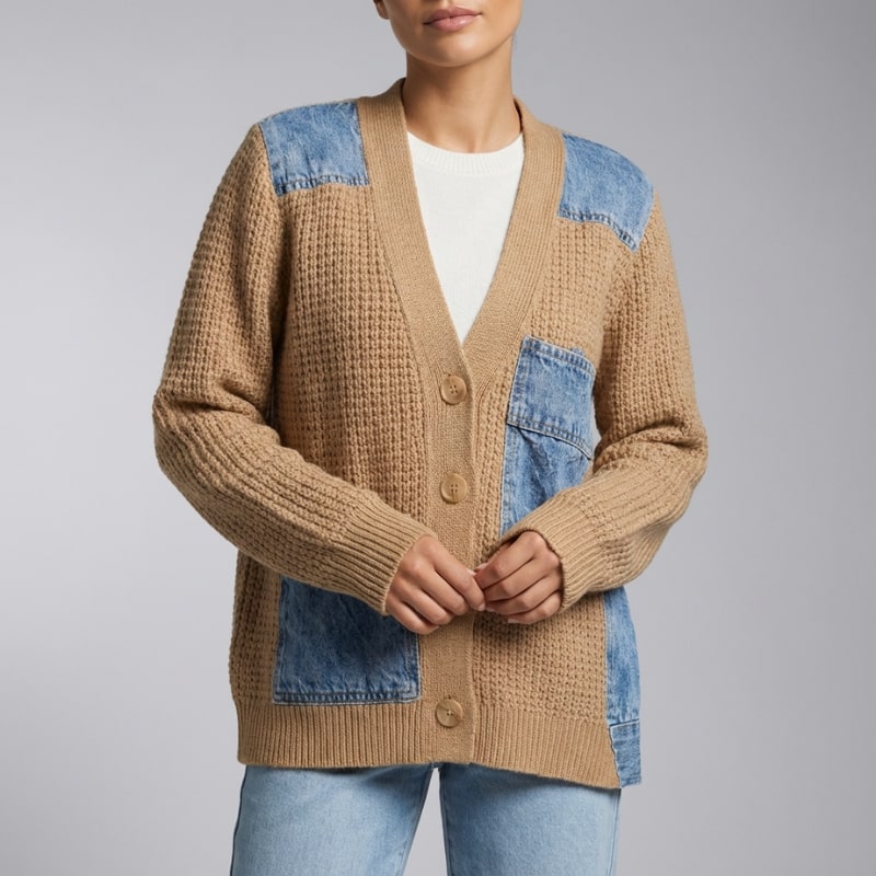 Vespera Women’s Cardigan –  Textured Knit Button Down Cardigan