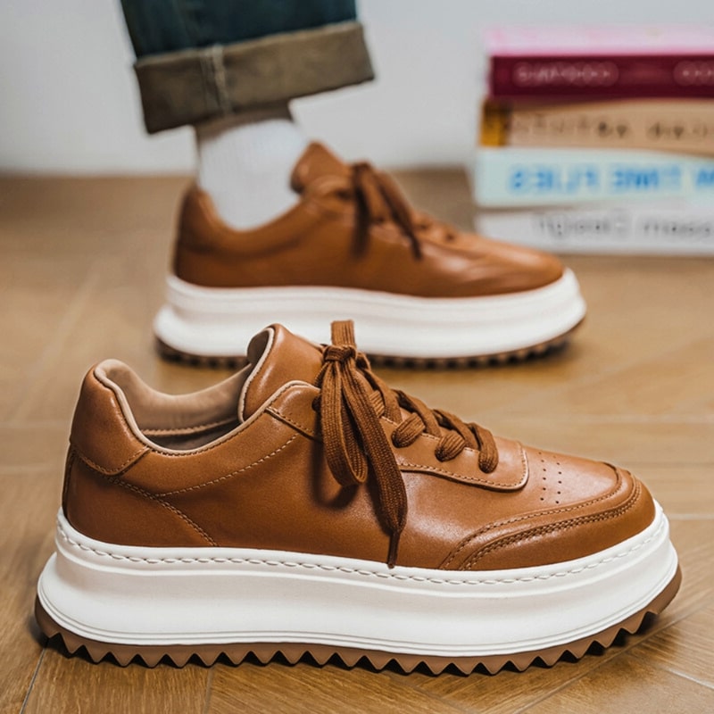 Arthur Men’s Trainers - Leather Lace-Up Comfort Casual Shoes