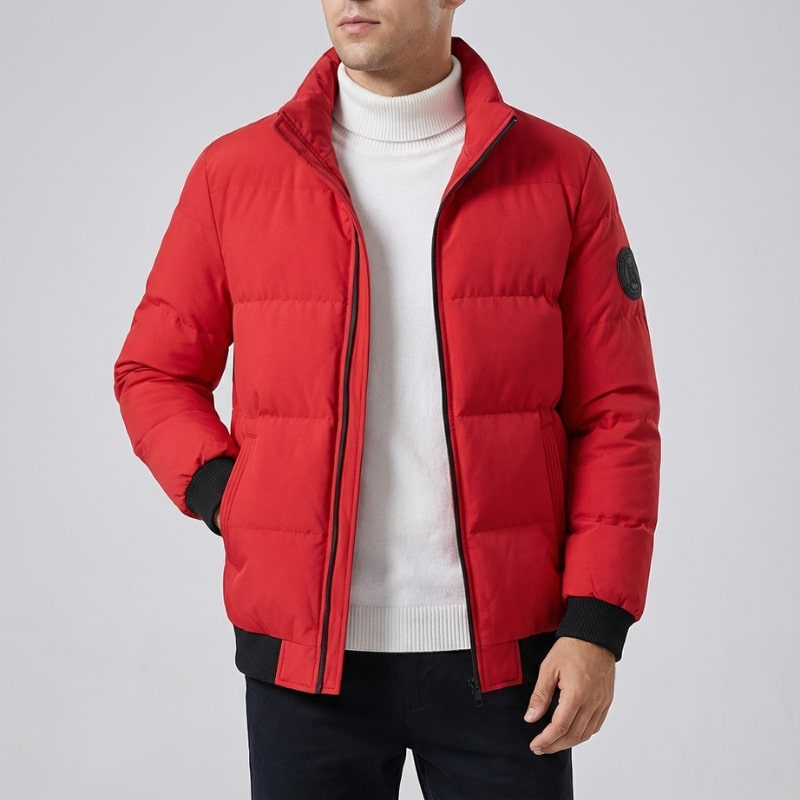 Ronie Men’s Puffer Jacket – Insulated Winter Jacket with Ribbed Trim